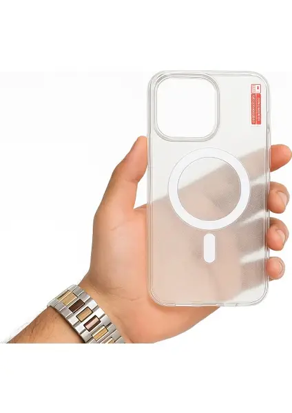 Apple Iphone 14 / 15 / 16 Promax Kılıf Kablosuz Şarj Magsafe Uyumlu Köşe Korumalı Şeffaf Kılıf