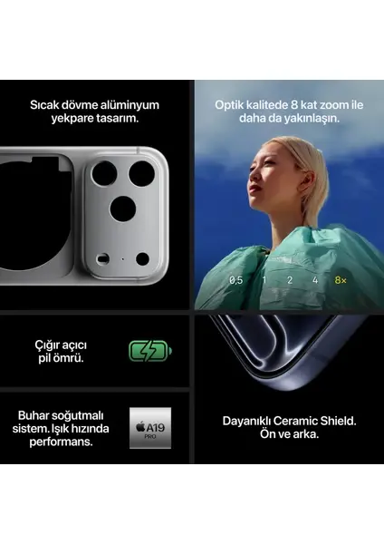 Apple iPhone 17 Pro Max 256 GB Gümüş